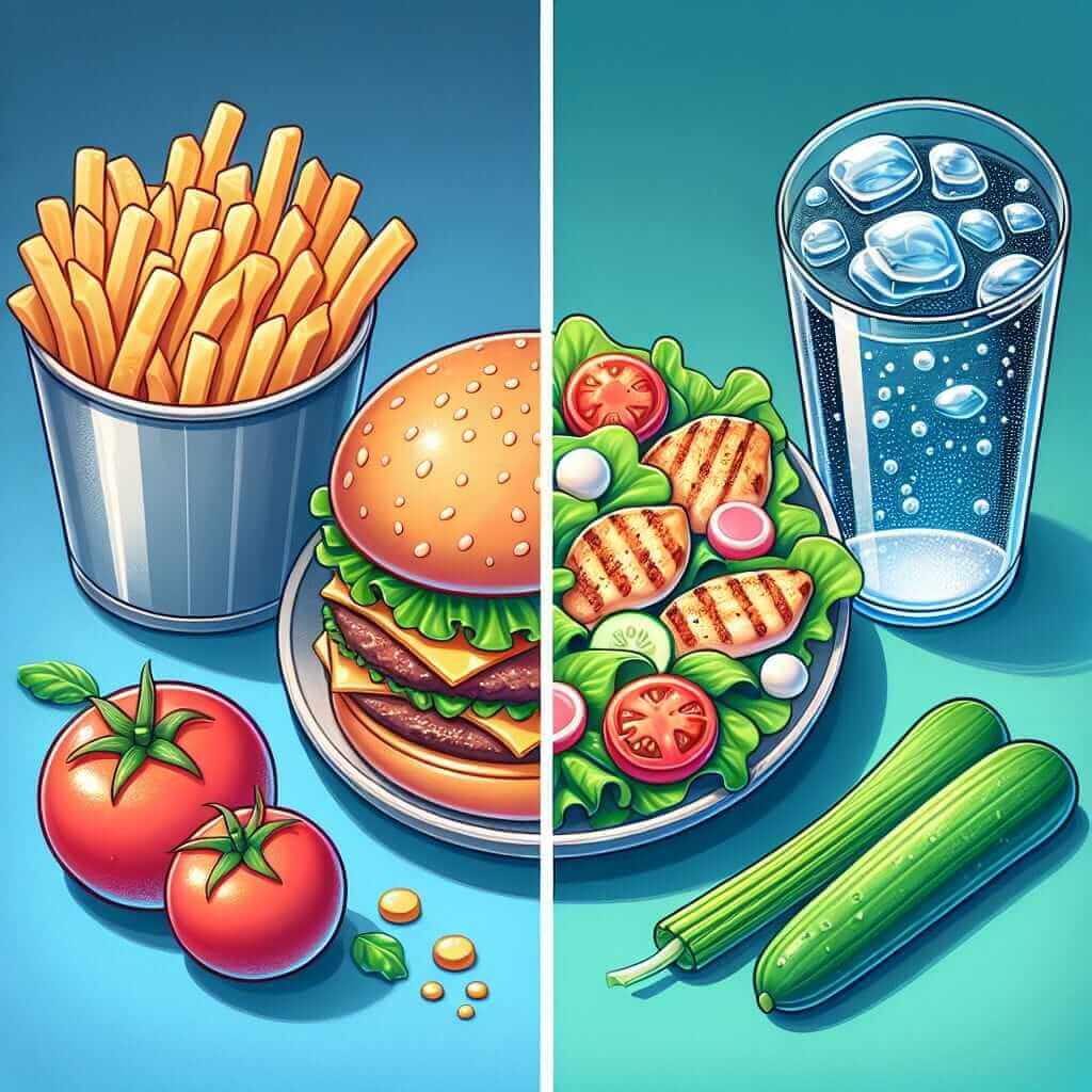 Fast Food Meal vs. Healthy Meal