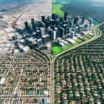 Aerial View of Urban Sprawl