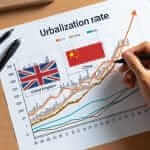 Urbanization Rates in the UK, China, and India (2000-2020)