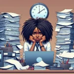 Work-related burnout illustration
