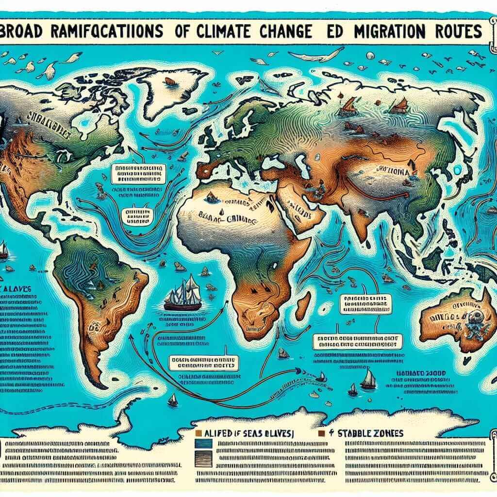 Climate Change and Migration Patterns Map