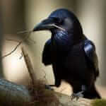 crow using twig as tool