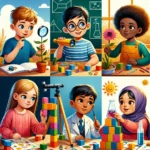 Curious children exploring
