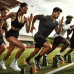 Athletes performing deceleration drills