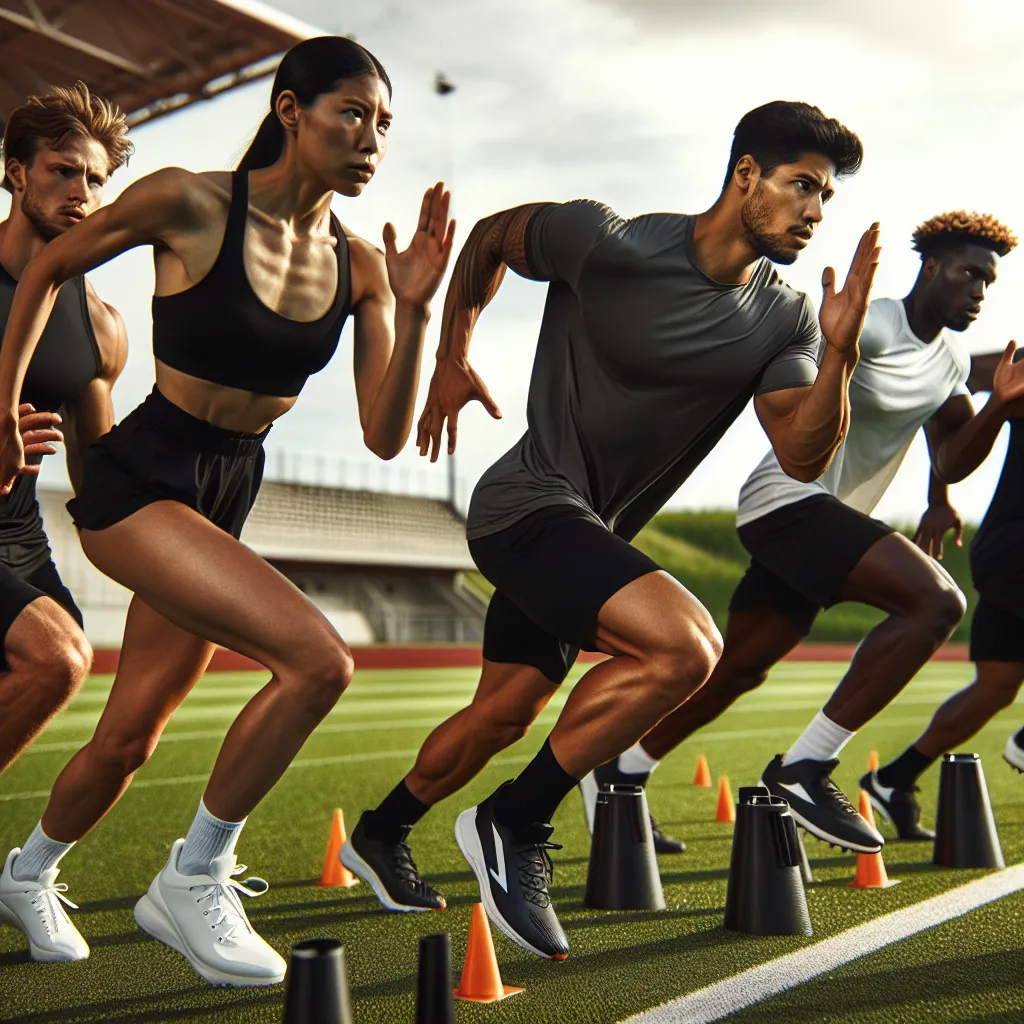 Athletes performing deceleration drills