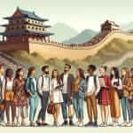 great wall of china students
