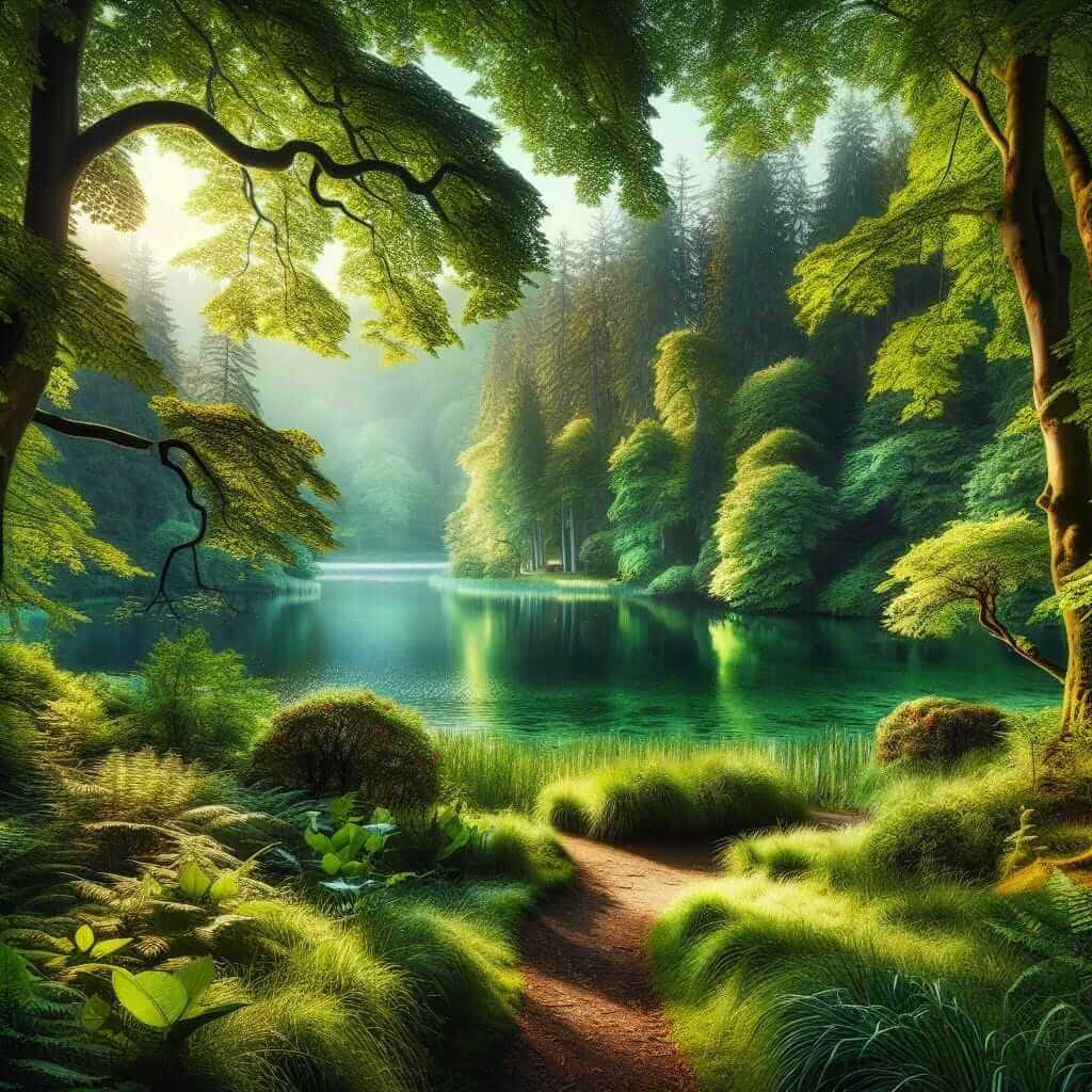 serene lake walking