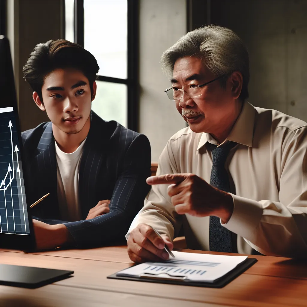 Mentor guiding a mentee