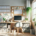 Organized home office setup