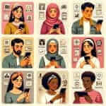 People Using Smartphone for Different Purposes