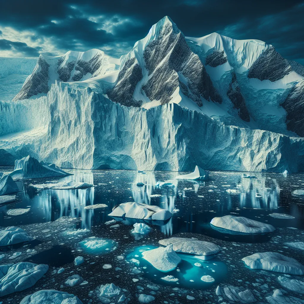Melting polar ice caps due to climate change