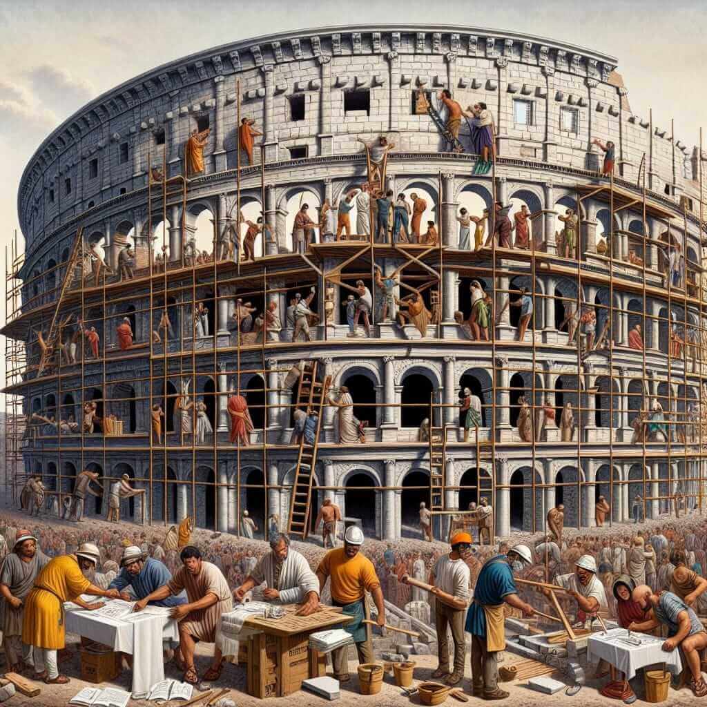 Rome Colosseum Under Construction