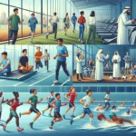 sports academy students training