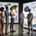 students presenting research