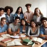 Students Studying Together for IELTS