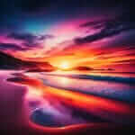 Watching the sunset from a serene beach