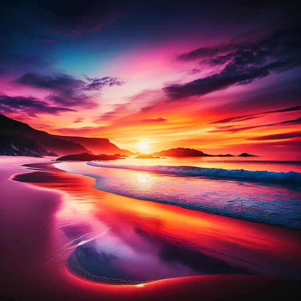 Watching the sunset from a serene beach
