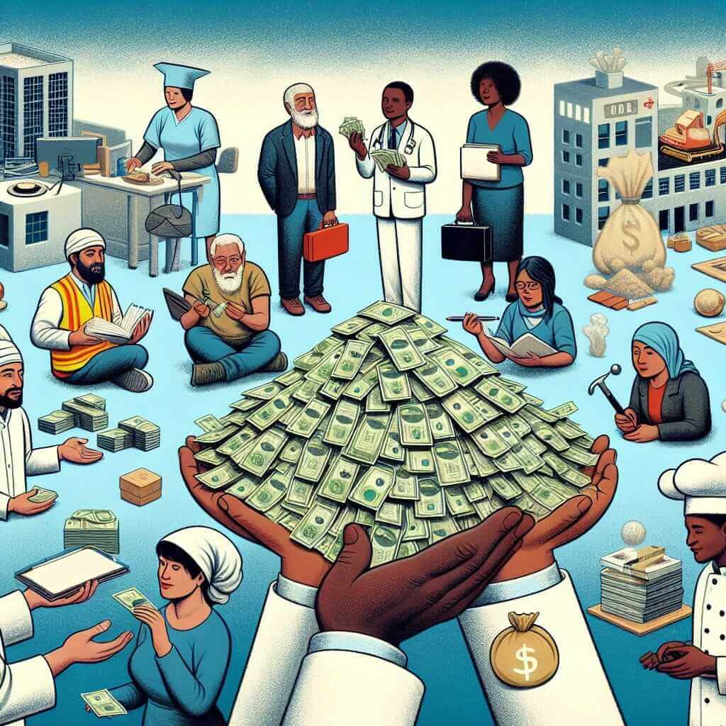 Universal basic income concept