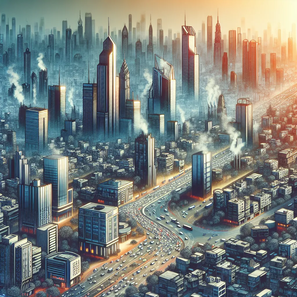 Urban air pollution in a bustling city