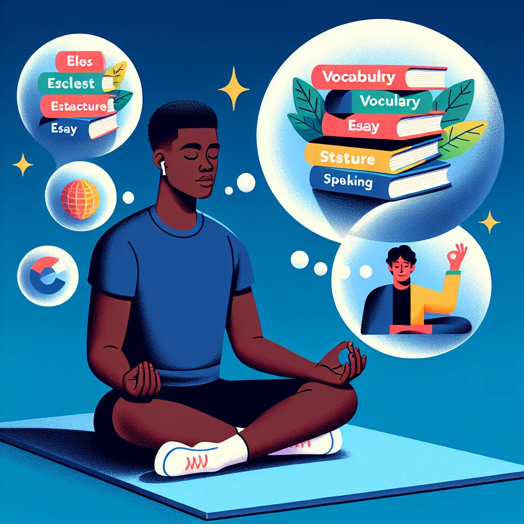 IELTS student practicing visualization techniques