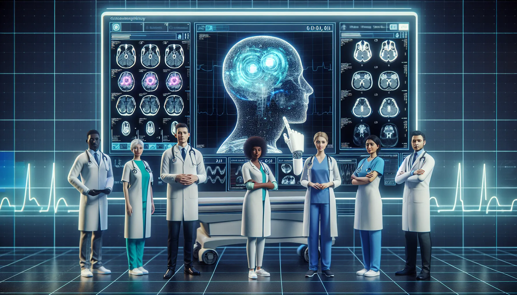 AI analyzing medical images for diagnosis