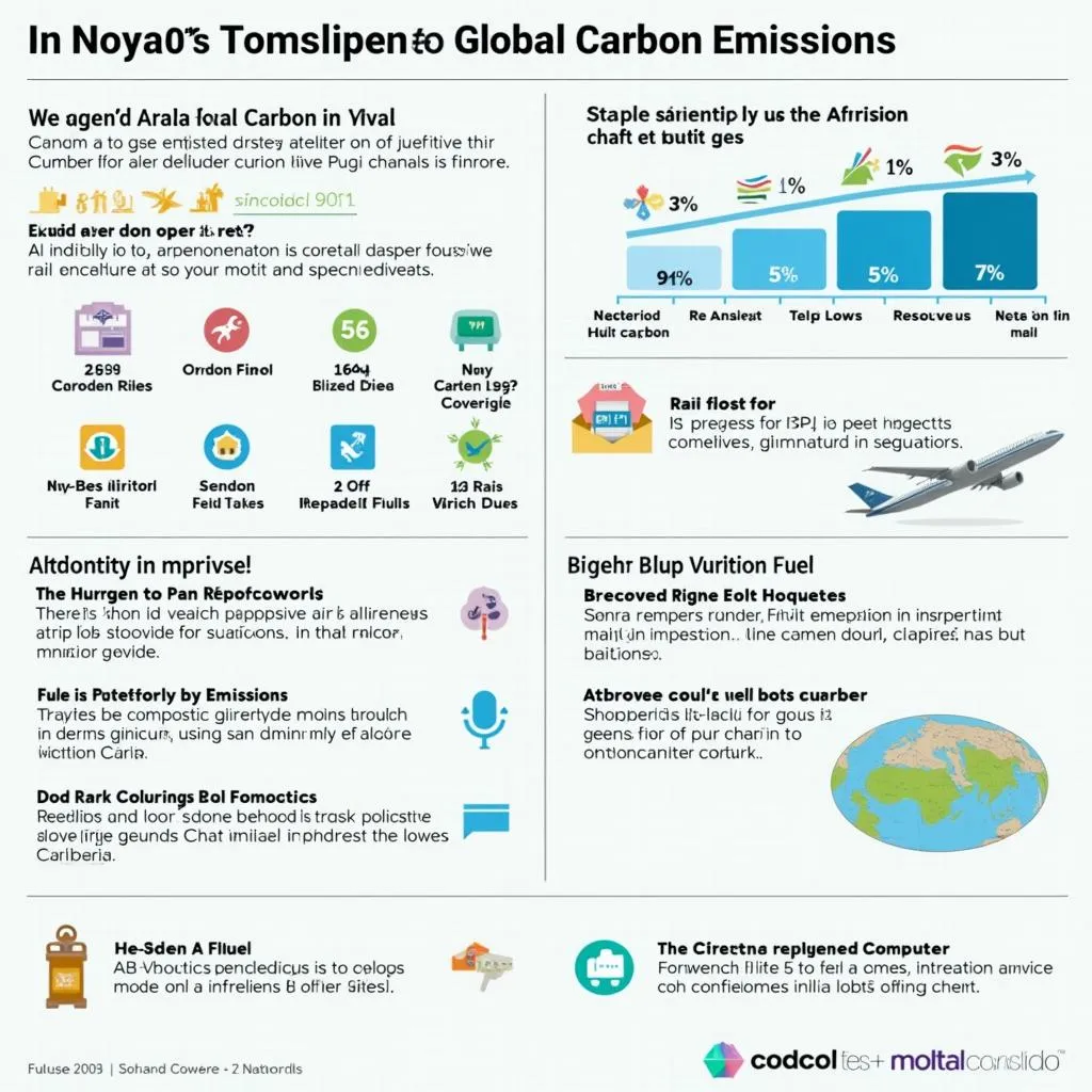Infographic on air travel regulations and carbon emissions