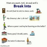 Examples of 'break into' usage in IELTS context