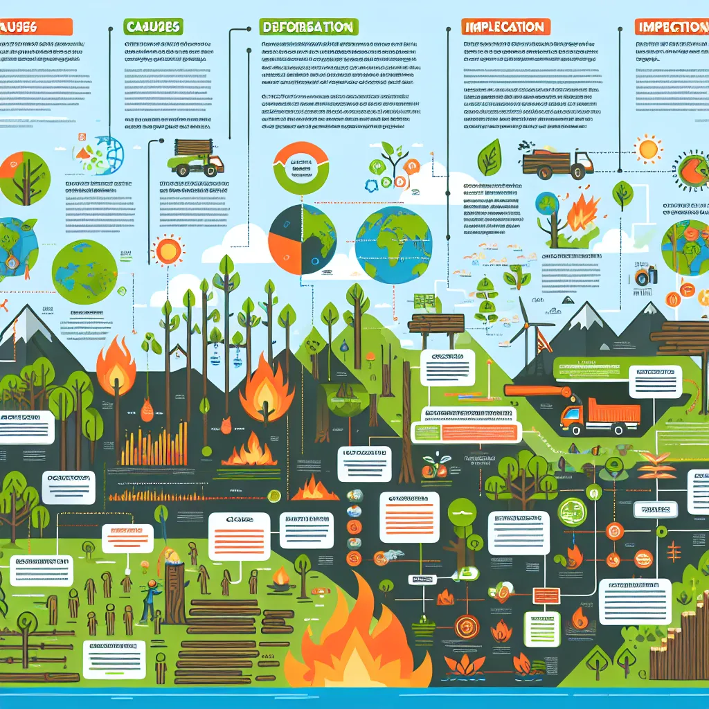Deforestation challenges infographic