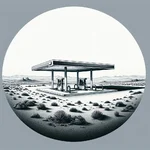 Gas station in a remote area