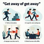 Examples of 'Get away' usage in different contexts