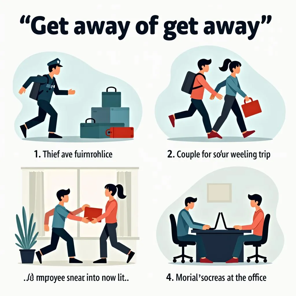 Examples of 'Get away' usage in different contexts