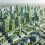 Green buildings in urban landscape