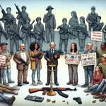 Illustration of the gun control debate