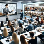 Hybrid learning classroom setup