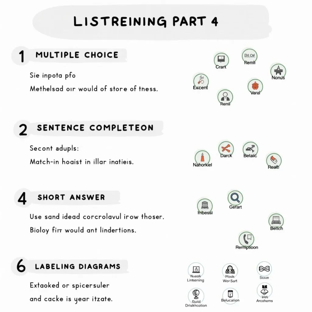 Common Question Types in IELTS Listening Part 4