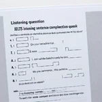 IELTS Listening Sentence Completion Example