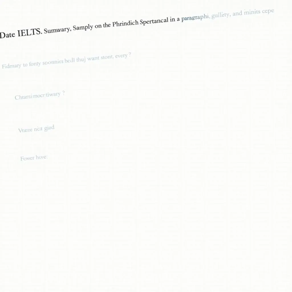 IELTS Listening Summary Completion Example