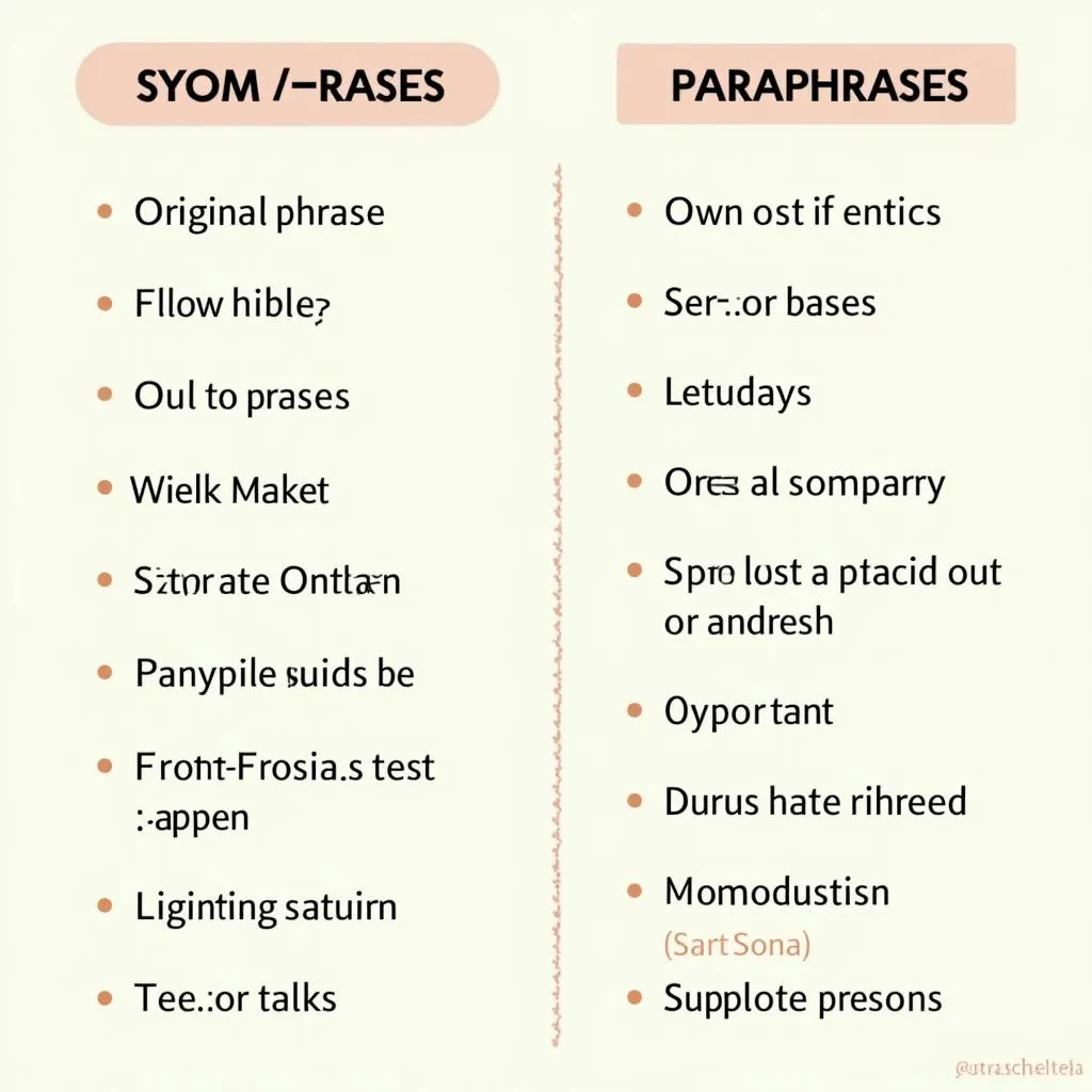 IELTS Listening Synonyms and Paraphrases
