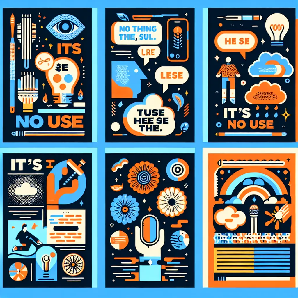 Examples of &quot;It's No Use&quot; Sentences