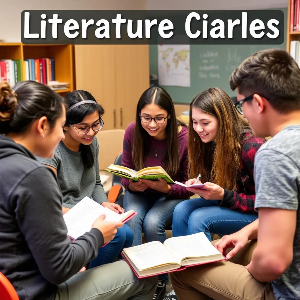 Students participate in a literature circle discussion