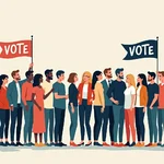 Mandatory voting in democratic countries concept illustration