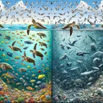 Marine life affected by plastic pollution