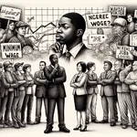 Minimum Wage Debate Illustration