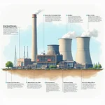 Nuclear energy power plant illustration