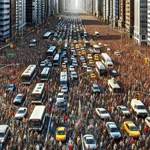 Crowded City Street