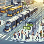 Busy public transport system