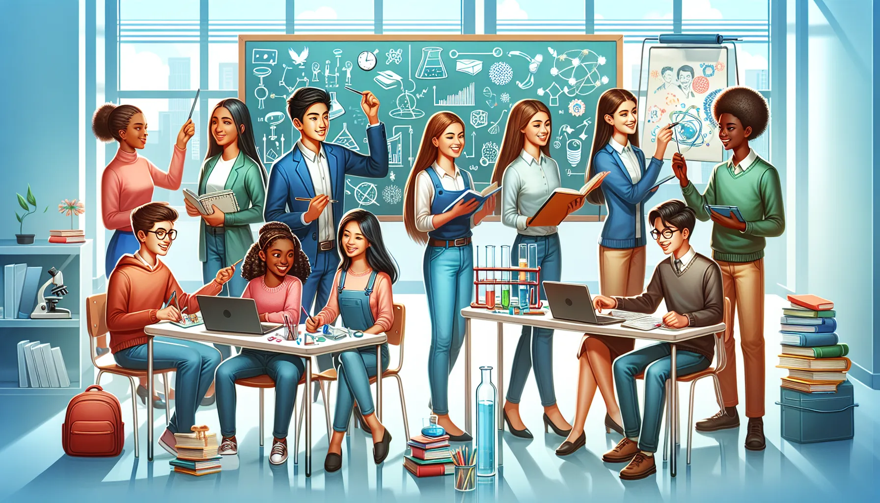 Students Collaborating on a Group Project