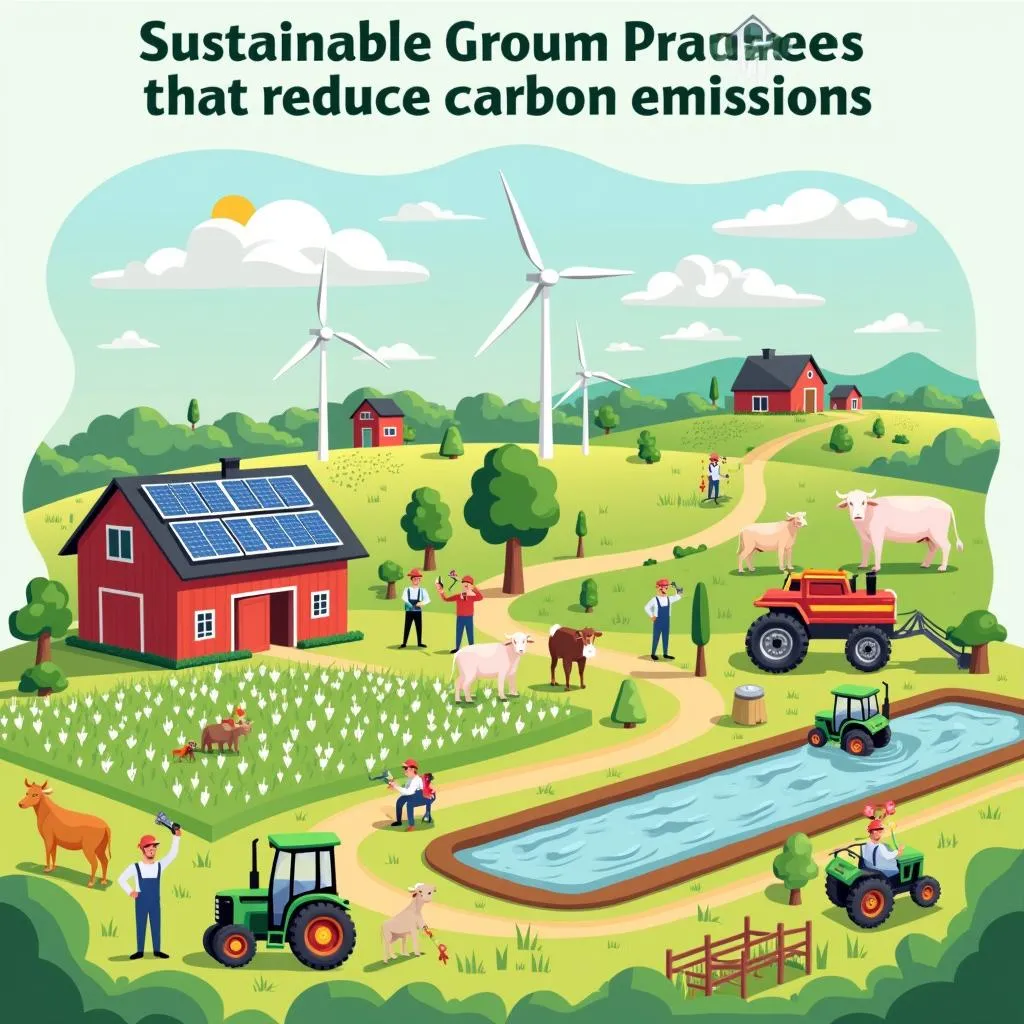 Sustainable farming practices reducing carbon emissions