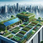 Urban rooftop garden