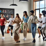 Traditional dance in a modern classroom